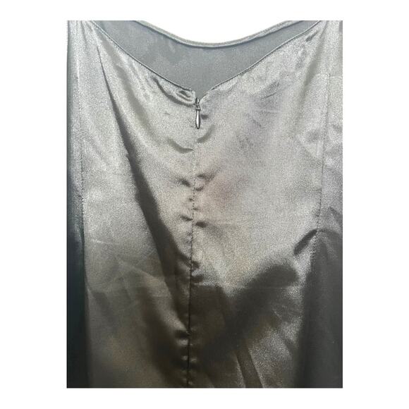 Teri John by Rickie Freeman Black Satin Silk Mini Slip Dress w. 90s aesthetic - Picture 3 of 6